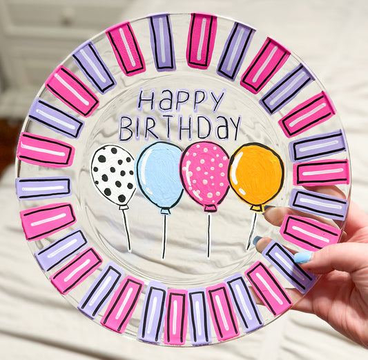 Happy Birthday Pink/Purple Plate