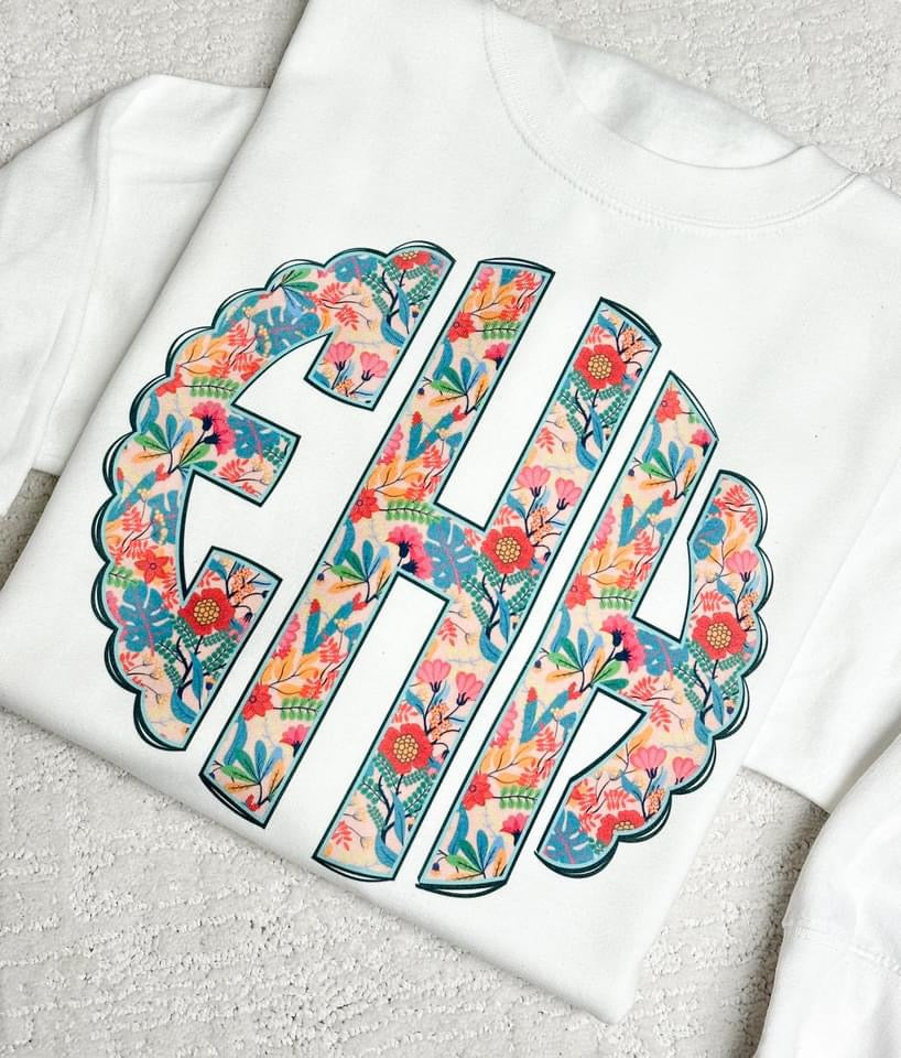 Floral Monogram Tee