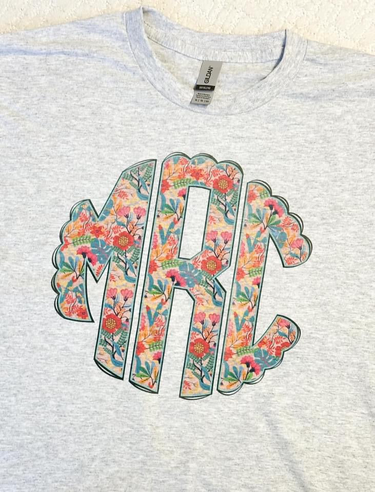 Floral Monogram Tee