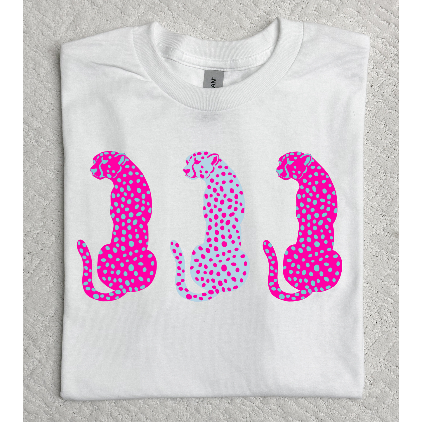 Pink and Blue Leopard T-Shirt